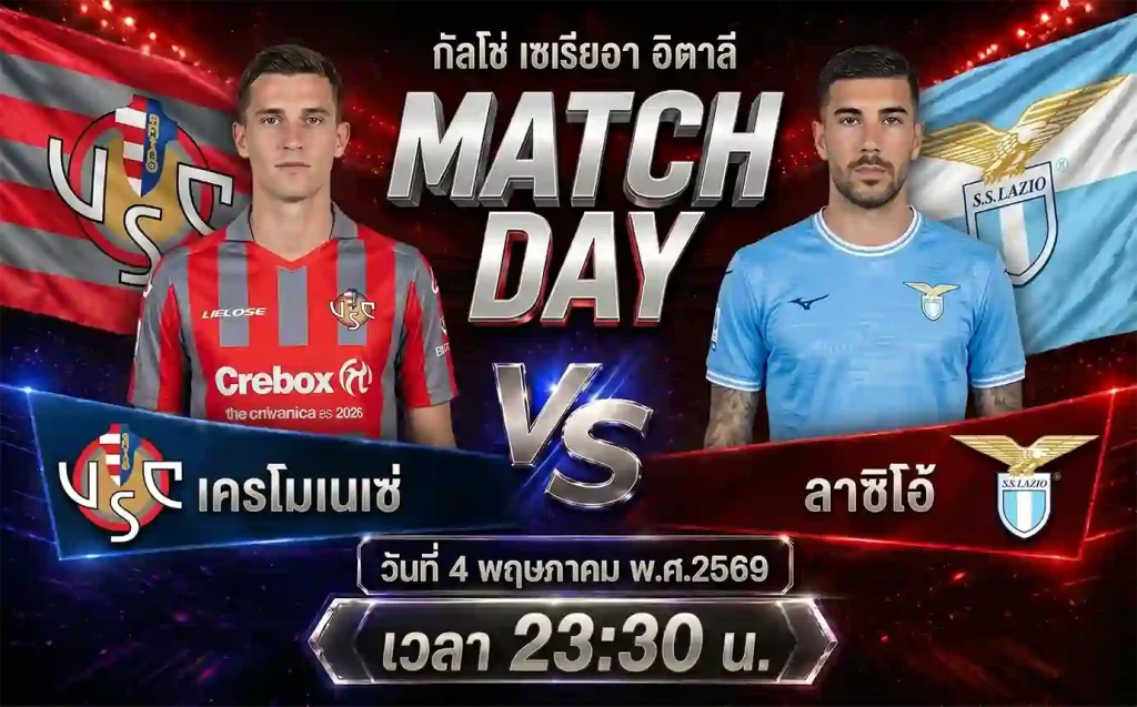 ทีเด็ดบอล เครโมเนเซ่ vs ลาซิโอ้ วิเคราะห์บอลกัลโช่ เซเรียอา อิตาลี โดย ClubBallza