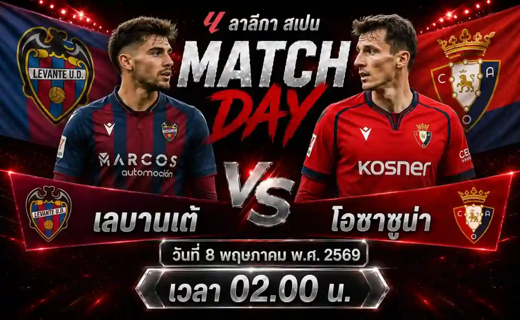 ทีเด็ดบอล เลบานเต้ vs โอซาซูน่า วิเคราะห์บอลลาลีกา สเปน โดย ClubBallza